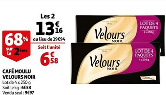 Auchan Velours noir café moulu offre
