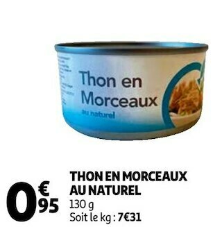 Auchan Thon en morceaux au naturel offre