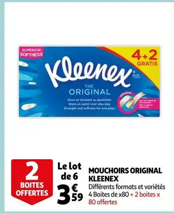 Auchan Kleenex mouchoirs original offre