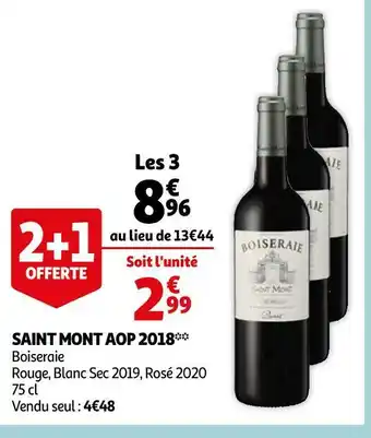 Auchan Boiseraie saint mont aop 2018 offre