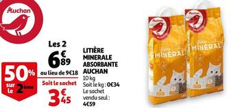 Auchan Auchan litière minerale absorbante offre