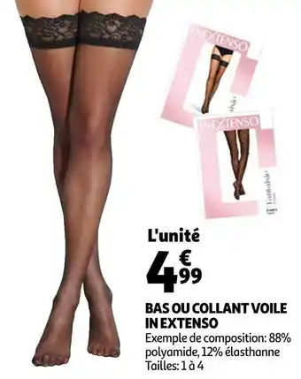 Auchan In extenso bas ou collant voile offre