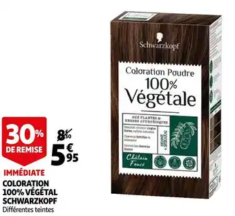 Auchan Schwarzkopf coloration 100% végétal offre
