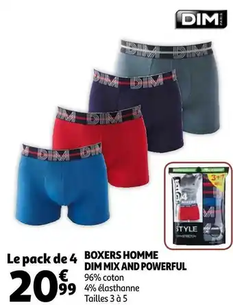 Auchan Dim boxers homme mix and powerful offre