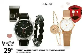 Coffret montre ernest homme ou femme + bracelet