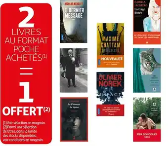 Auchan Bon plan sur les livre au format poche offre