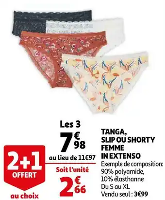 Auchan In extenso tanga, slip ou shorty femme offre