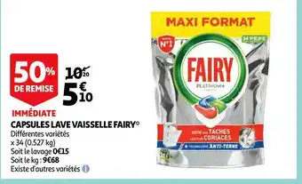 Auchan Fairy capsules lave vaisselle* offre