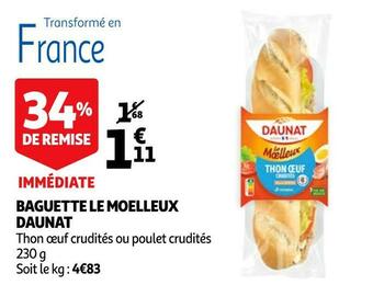 Auchan Daunat baguette le moelleux offre