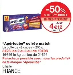 Monoprix Apéricube soirée match offre