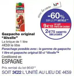 Monoprix Alvalle Gazpacho l'Original offre