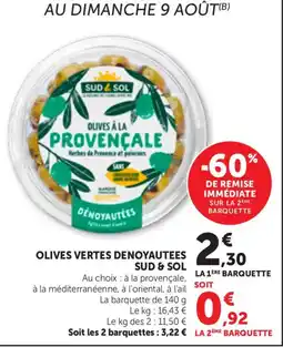 Bi1 SUD & SOL Olives vertes dénoyautées offre