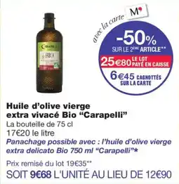 Monoprix Carapelli Huile d'olive vierge extra vivacé Bio offre