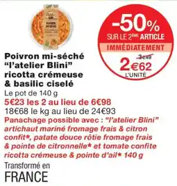 Monoprix l'atelier Blini Poivron mi-séché offre