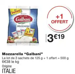 Monoprix Galbani Mozzarella offre
