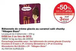 Monoprix Häagen Dazs Bâtonnets de crème glacée au caramel salé chunky offre