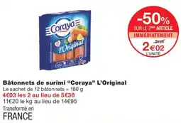 Monoprix Coraya Bâtonnets de surimi offre