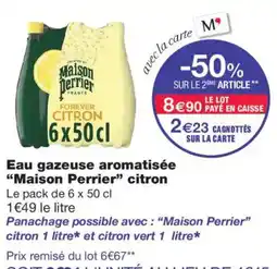Monoprix Maison Perrier Eau gazeuse aromatisée citron offre