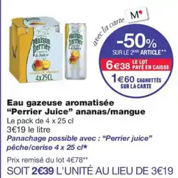 Monoprix Maison Perrier Eau gazeuse aromatisée offre