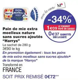 Monoprix Harrys Pain de mie extra moelleux nature offre