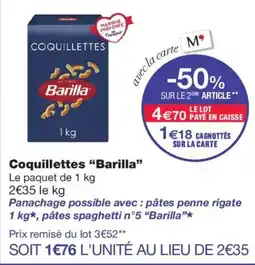 Monoprix Barilla Coquillettes offre