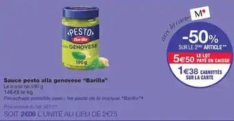 Monoprix Barilla Sauce pesto alla genovese offre