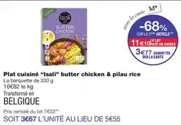 Monoprix Isali butter chicken & pilau rice offre