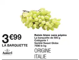 Monoprix Auteri Raisin blanc sans pépins offre