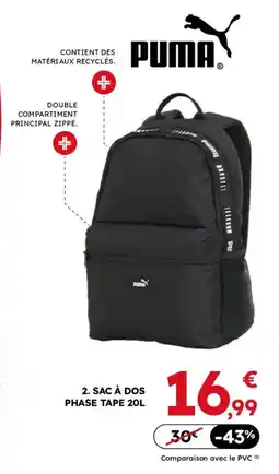 Sport 2000 Puma sac à dos phase tape offre