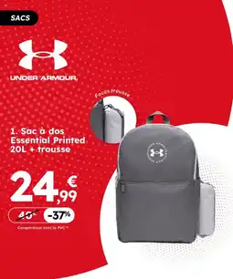 Sport 2000 Under armour sac à dos essential printed + trousse offre
