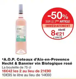 Monoprix Hecht & Bannier vin Biologique rosé offre