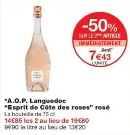 Monoprix Esprit de Côte des roses rosé offre