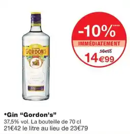 Monoprix Gordon's Gin offre