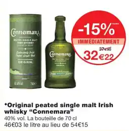 Monoprix Connemara Original peated single malt Irish whisky offre