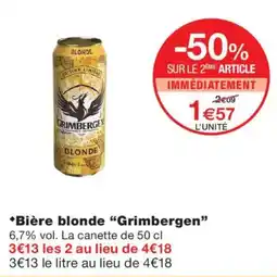 Monoprix Grimbergen Bière blonde offre