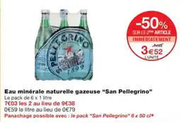 Monoprix San Pellegrino Eau minérale naturelle gazeuse offre