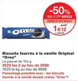 Monoprix OREO Biscuits fourrés à la vanille Original offre