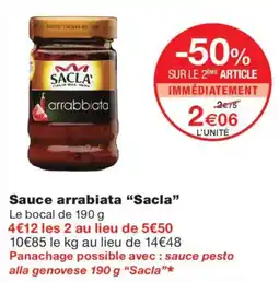 Monoprix Sacla Sauce arrabiata offre