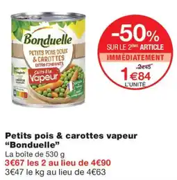 Monoprix Bonduelle Petits pois & carottes offre