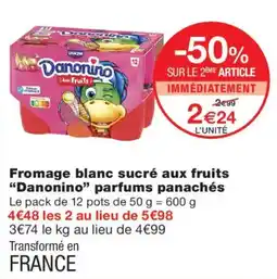 Monoprix Danonino Fromage blanc sucré aux fruits parfums panaches offre