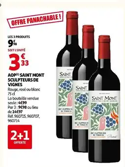 Auchan Saint mont sculpteurs de vignes rouge offre