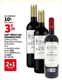 Auchan Chateau la raze beauvallet/ chateau les tourelles aop médoc cru bourgeois 2021 offre