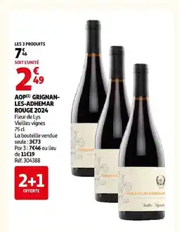 Auchan Fleur de lys aop grignanles-adhemar rouge 2024 offre