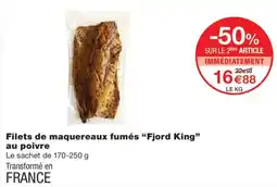 Monoprix Fjord King Filets de maquereaux fumés au poivre offre