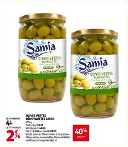Auchan Samia olives vertes dénoyautées offre