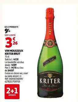 Auchan Kriter vin mousseux brut offre