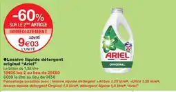 Monoprix Ariel Lessive liquide détergent original offre