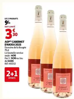 Auchan Domaine de la bourgie aop cabernet d'anjou 2025 offre
