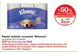 Monoprix Kleenex Papier toilette coussiné offre