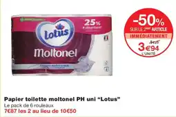 Monoprix Lotus Papier toilette moltonel PH uni offre